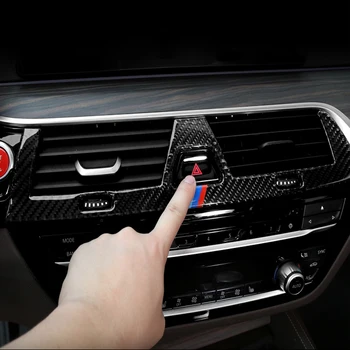 BMW için G30 G38 6GT Karbon fiber İç Kontrol CD Paneli Kapak Trim klima Çıkış Çerçeve Dekorasyon Trim Aksesuarları