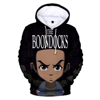 Yeni Anime Animasyon En Boondocks Hoodies 3D Uzun Kollu Kazak Erkekler Hoodie Kadınlar Casual Anime Streetwear Çocuklar Büyük Boy