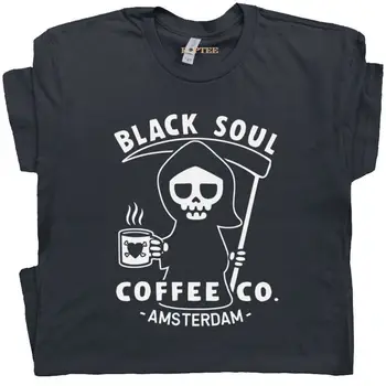 Kahve Amsterdam Siyah Soul Cafe Unisex T Shirt Komik Bigfoot Sırt Çantası Yosemite Erkekler Tee Gömlek Pablo Duman Adam Tişörtü