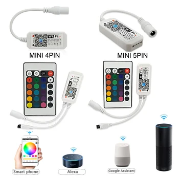 16 Milyon renk Wifi RGB / RGBW led denetleyici akıllı telefon kontrolü müzik ve zamanlayıcı modu sihirli ev mini wifi led rgb denetleyici