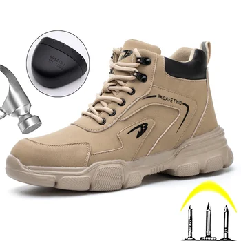 Kış İş Güvenliği Ayakkabıları Erkek Güvenlik Botları Anti-smash Anti-stab iş ayakkabısı Sneakers Çelik Burunlu ayakkabı Erkek İş Çizme Yıkılmaz