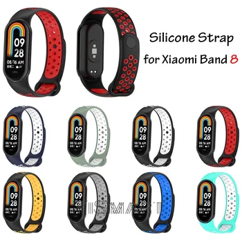 Spor Watchband Xiaomi Akıllı Bant 8 NFC Smartwatch Miband 8 Nefes Silikon Yedek Kayış Mi Band için 8 Bilezik