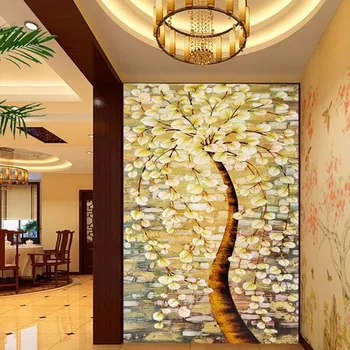 Beibehang özel fotoğraf duvar 3D duvar kağıdı giriş holü şanslı ağaç papel de parede duvar kağıdı görüntü oturma odası yatak odası duvar kağıdı