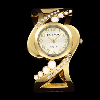 Kadın Bileklik Saatler Üst Marka Lüks Kadın Altın Gümüş Rhinestone Bilezik İzle Bayanlar Kızlar Casual Saat Reloj Mujer