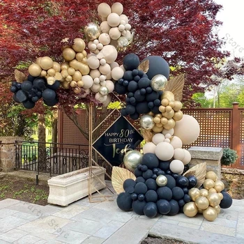 Çift Kayısı Balon Kemer Garland Düğün Dekorasyon Siyah 4D Krom Altın Krem Şeftali Balon Bebek Duş Doğum Günü Dekor