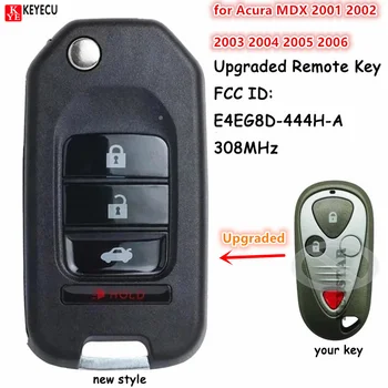 KEYECU Yükseltilmiş Uzaktan Araba Anahtarı İle 4 Düğmeler 308MHz Acura MDX 2001 için 2002 2003 2004 2005 2006 Fob FCC ID: E4EG8D-444H-A