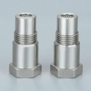 2 Adet Pratik Paslanmaz Çelik Sensör Eliminator Adaptörü Filtre İle Mini Katalitik Konvertör Oksijen Sensörü Adaptörleri