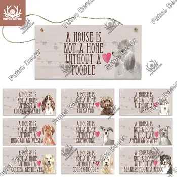 Putuo Dekor Pet Köpek Aşk Hediyeler Ahşap Plak İşareti Ahşap Asılı İşaretleri Köpek Evi Dekor için Ahşap Plaklar Duvar Dekor için