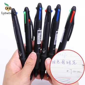 4 in 1 Renkli Kalem Yaratıcı Tükenmez Kalem Renkli Geri Çekilebilir Tükenmez Kalemler Çok Fonksiyonlu Kalem İşaretleyici Yazma Kırtasiye
