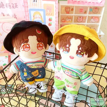 20cm oyuncak bebek giysileri Güzel bebek aksesuarları tulum şapka T-shirt ayakkabı bizim nesil Kore Kpop EXO ıdol Bebek hediye DIY Oyuncaklar