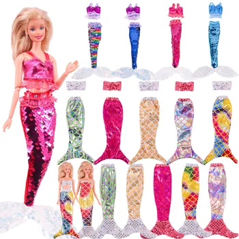 Barbie Mermaid Mayo Fishtail Etek Serisi Yüzme Daire Yüzme Pop Giysileri Barbie Bebek Giyim Aksesuarları Oyuncaklar Hediye