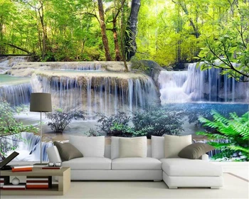 beibehang duvar kağıtları ev dekor Yüksek kaliteli iç dekoratif duvar kağıdı 3D manzara su akan şelale TV arka plan