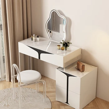 Modern Krem Tarzı Tuvalet Masası Minimalist Yatak Odası makyaj masası, yazı masası, Tek Parça 2023 Yeni