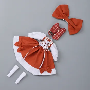 Bebek Giyim Retro Tarzı Elbise Blythe için 22-24cm Bebek Giyim Elbiseler Oyuncak Aksesuarları