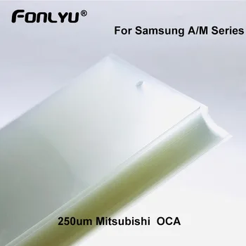 50 adet 250um OCA Film Samsung A10E M11 M21 M31 M01 M10S M30S A7 2018 Dokunmatik Ekran Cam OCA Optik Yapışkanlı Etiket Odak