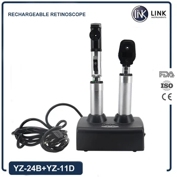 Bağlantı Düşük Fiyat Profesyonel Streak Çift Kafa Oftalmoskop ve Retinoskop Oftalmik Enstrüman Yz-24b + YZ-11d