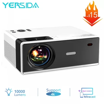 YERSIDA P3 Projektör akıllı tv 1080P Projektör Yerli 10000 Lümen LED Ev Sineması Beamer Projektör Android Telefon iPhone İçin