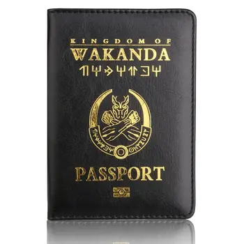 En iyi Wakanda sonsuza siyah panter deri pasaport tutucu kılıf ışık ağırlık seyahat aksesuarları cüzdan pasaport kapağı