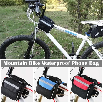 Sıcak Tuval Dağ Bisikleti Su Geçirmez Telefon Çantası Dokunmatik Ekran cep telefon tutucu Bisiklet Çantası Bisiklet NOV99