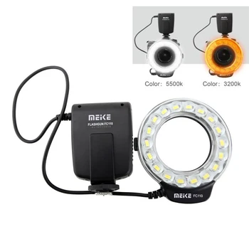 Speedlite Makro flaş ışığı evrensel Süngü Meike FC110 DSLR manuel kamera halka adaptörü sıcak ışık soğuk ışık flaş lambası