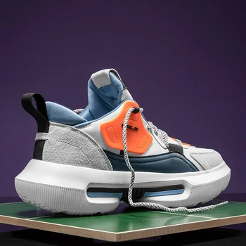Yeni Tasarım Yüksek Top erkek Tıknaz Sneakers Şok Emilimi Moda Sokak Tarzı Yetişkin Erkekler Spor basketbol ayakkabıları
