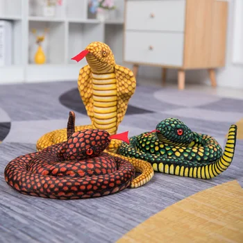 110 CM Simüle Python Yılan peluş oyuncak Dev Boa Cobra Uzun Dolması Yılan Peluş Yastık Çocuk Erkek Hediye Ev Dekorasyon