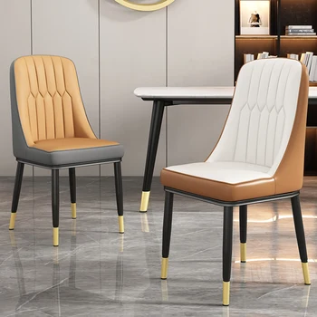 Deri Yemek Sandalyesi Lüks ergonomik Tabure Modern Yatak Odası Tasarım Restoran Sandalye Mutfak Sillas De Lujos Oturma Odası Mobilya