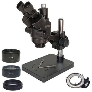 7X - 45X Siyah Simul Odak Trinoküler Yakınlaştırma Stereo mikroskop Kafası Microscopio Masa Ayağı cep telefonu standı Tamir Ekipmanları