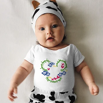 Yaz Yeni Ürünler Bebek Kız Erkek Onesie 0-24M Disney Serisi Kawaii Mickey Mouse Desen Beyaz Yürümeye Başlayan Giysi Harajuku Açık