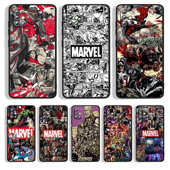 Marvel Avengers Samsung A73 A72 A54 A53 A52S A34 A33 A32 A24 A23 A22 A14 A13 A03S A02S Lite Siyah telefon kılıfı