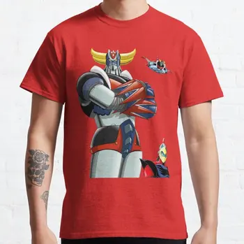 Erkek Goldorak Ufo Robot Goldrake Grendizer Anime T-shirt Giyim Tees Tops Gömlek Geek %100 % Pamuk Erkekler Erkek 4XL Artı Boyutu